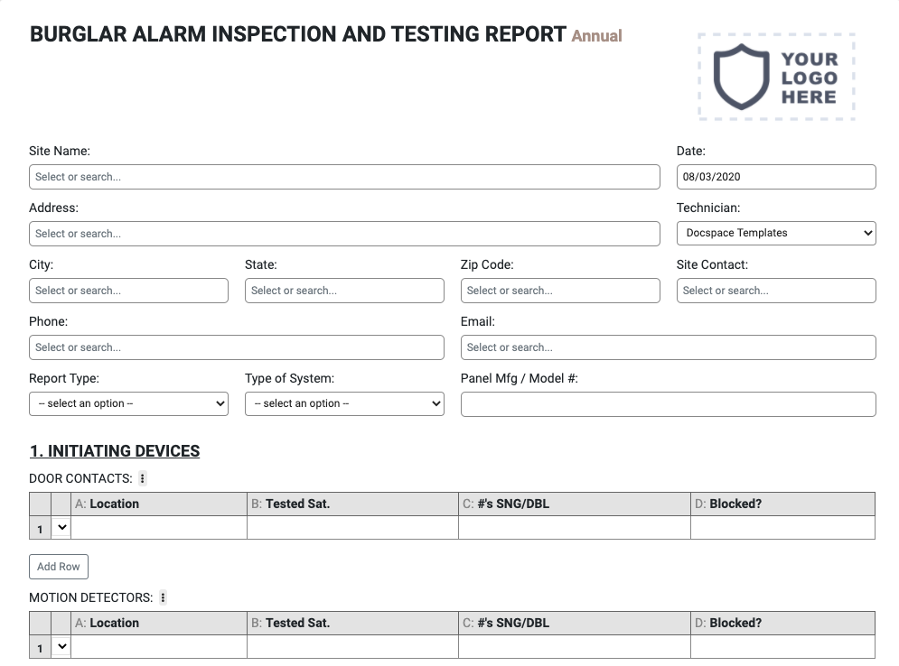 burglar-alarm-inspection-form