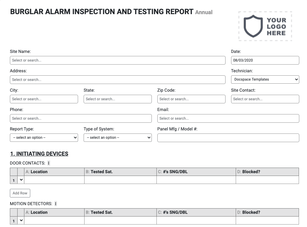 burglar-alarm-inspection-form