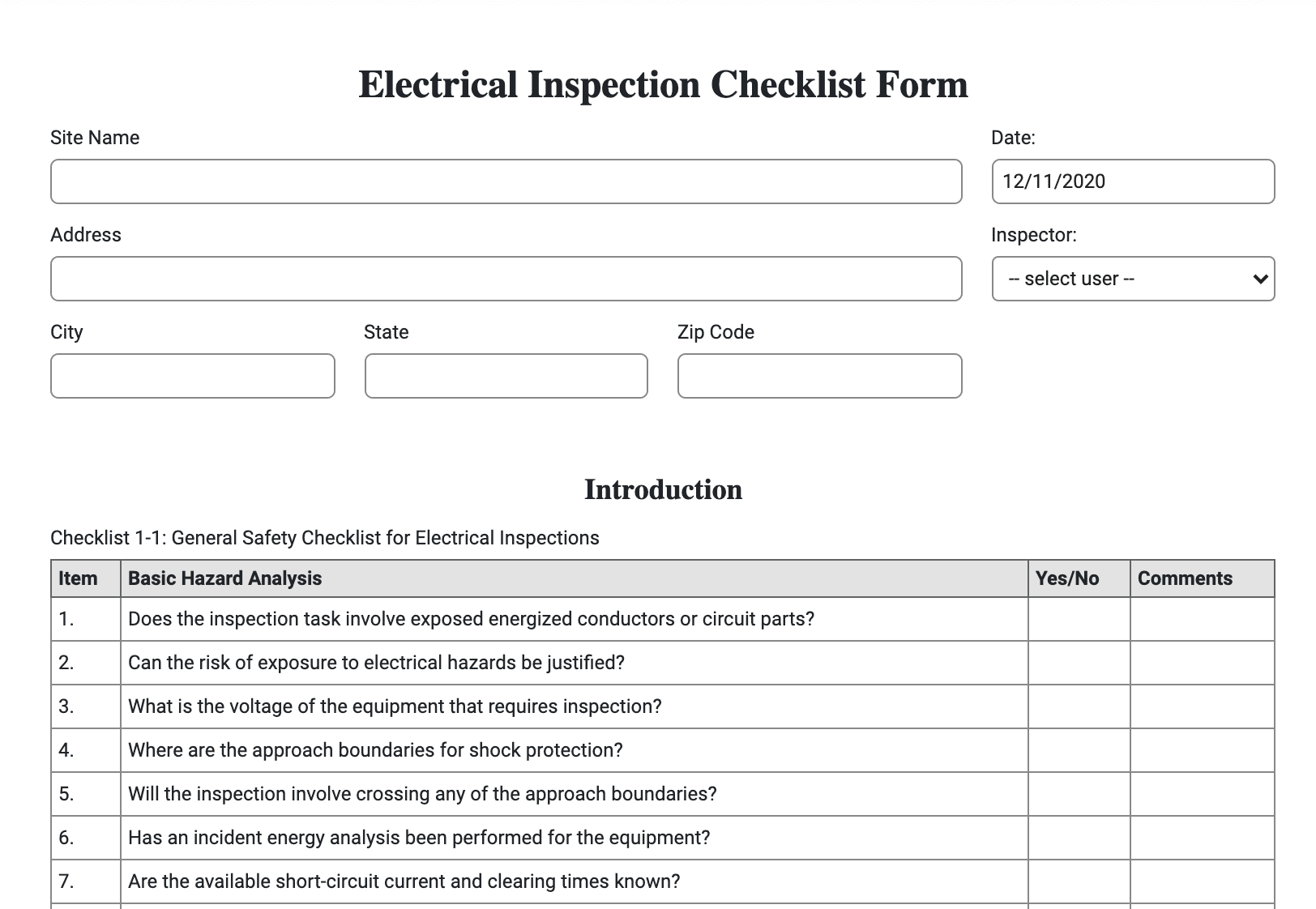 electrical-inspection-checklist-form