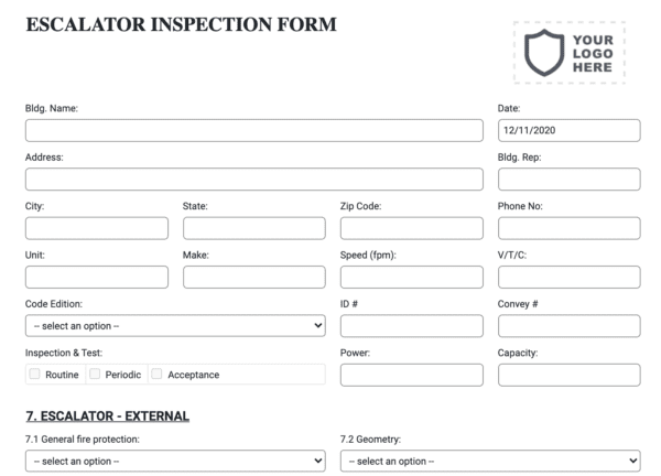 Escalator Inspection Form - Joyfill