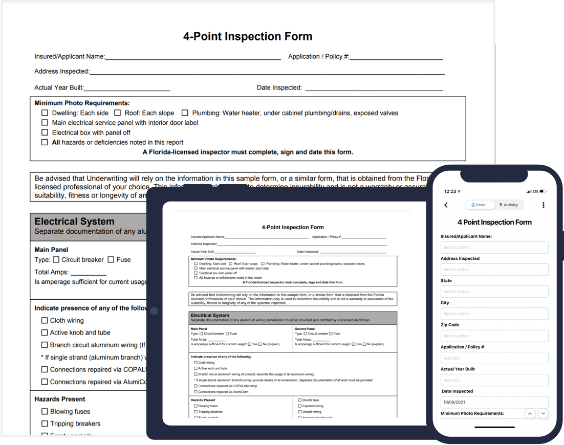 4 point inspection form mobile