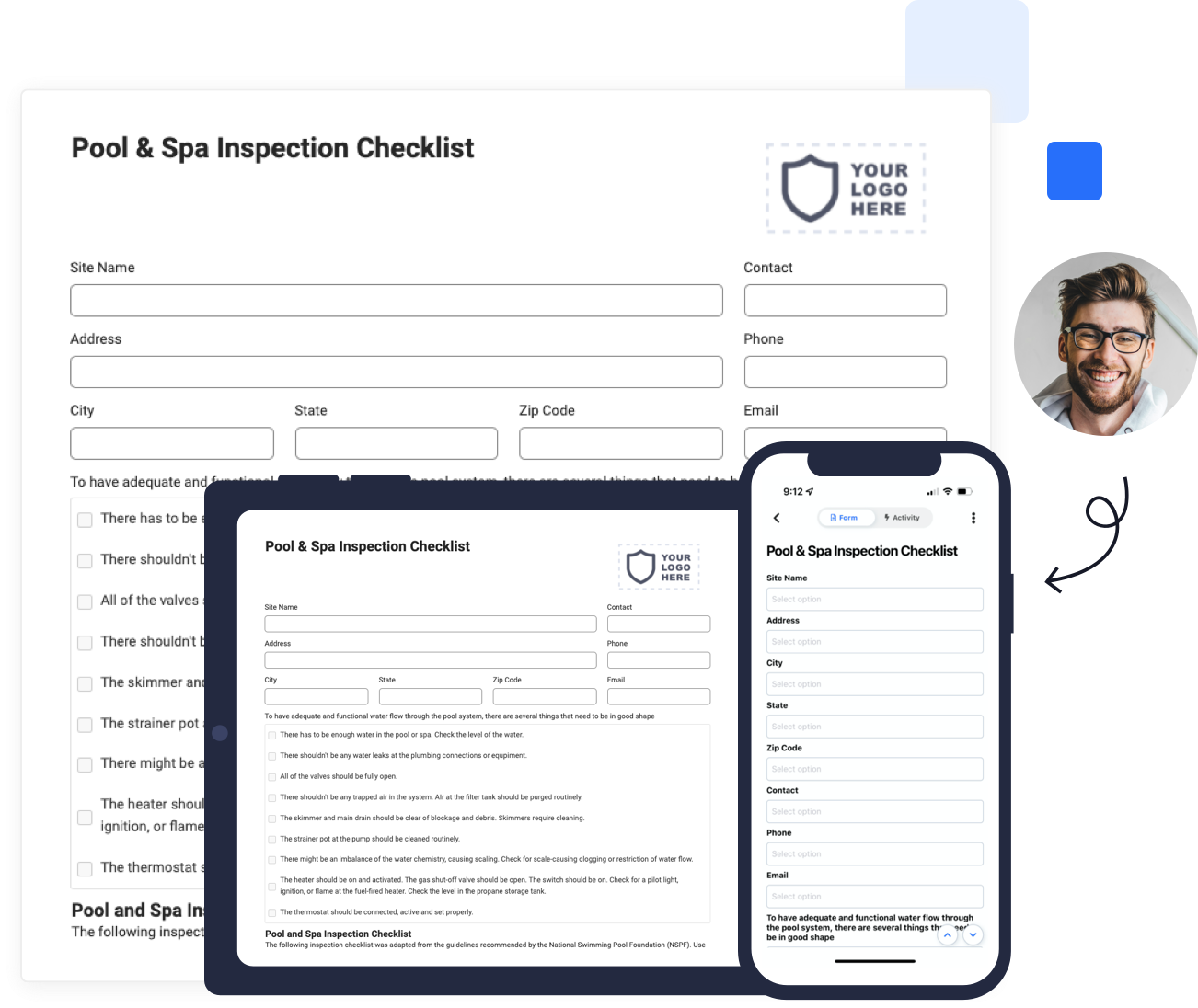 pool and spa inspection checklist form mobile