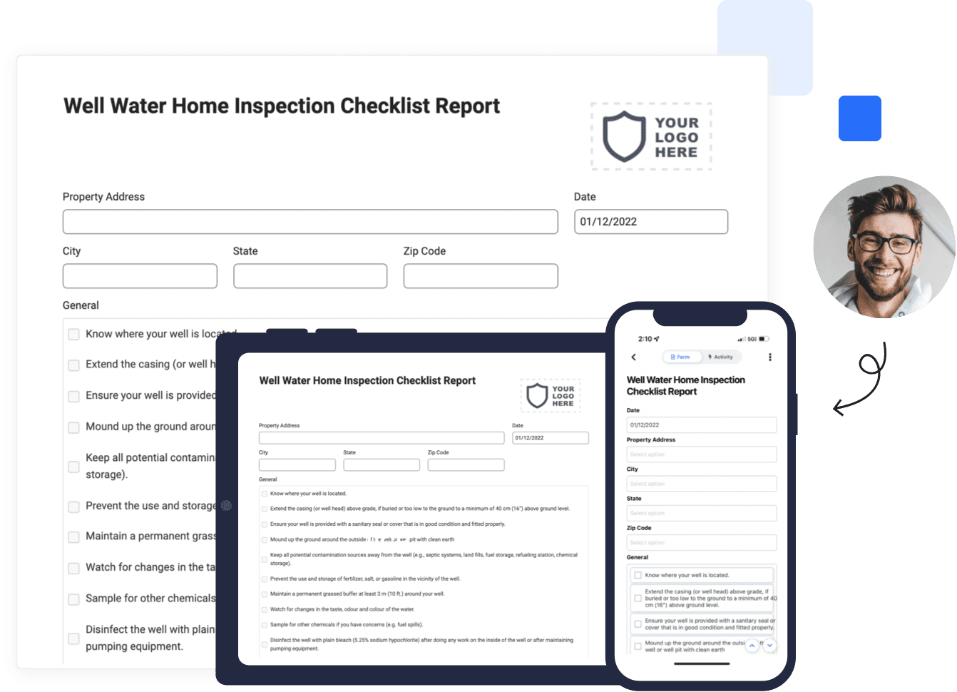 well water home inspection form mobile