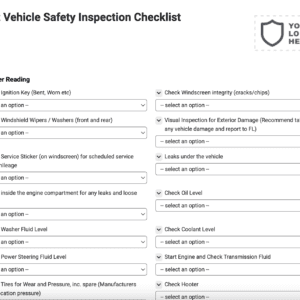 Light Vehicle Safety Inspection Checklist