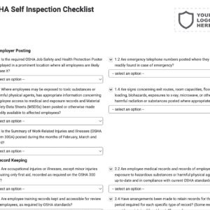 OSHA Self Inspection Checklist