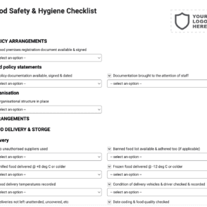 Food Safety & Hygiene Checklist