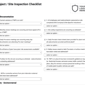 Project / Site Inspection Checklist