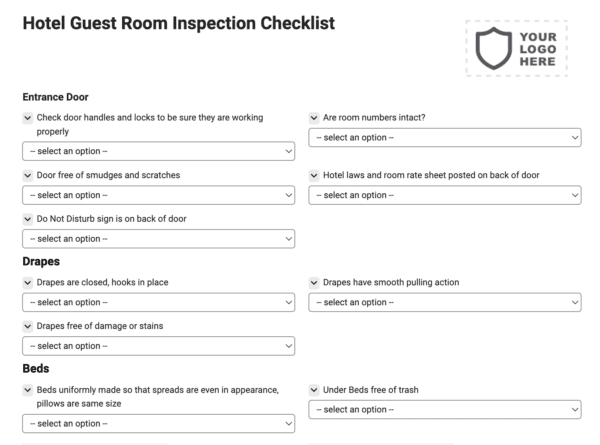 Hotel Guest Room Inspection Checklist