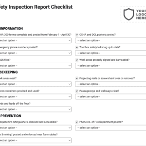Safety Inspection Report Checklist