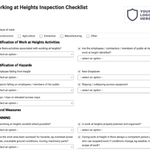 Working at Heights Inspection Checklist