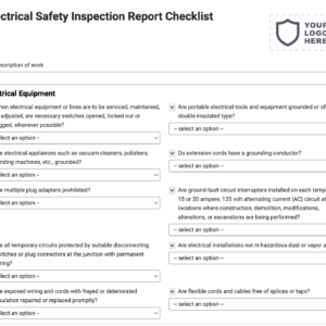 Electrical Safety Inspection Report Checklist