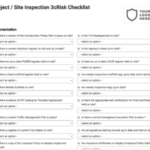Project / Site Inspection 3cRisk Checklist