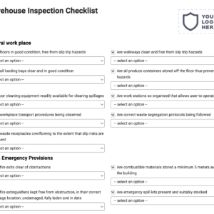 Warehouse Inspection Checklist