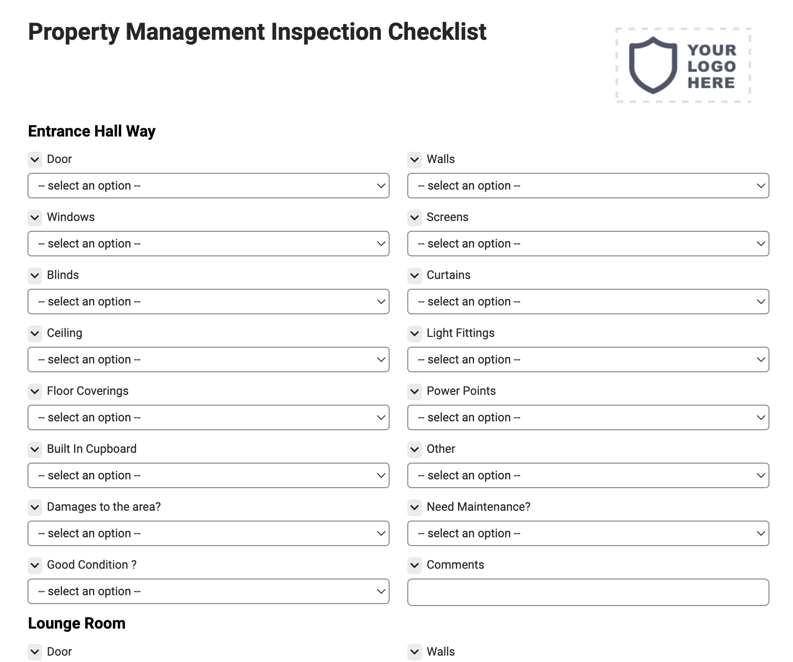 Property Management Inspection Checklist