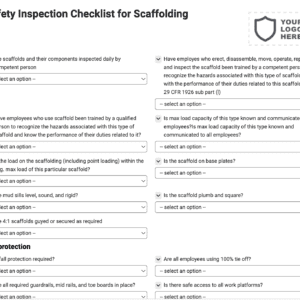 Safety Inspection Checklist for Scaffolding