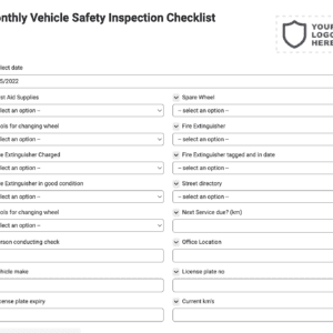 Monthly Vehicle Safety Inspection Checklist