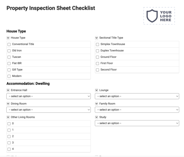 Property Inspection Sheet Checklist