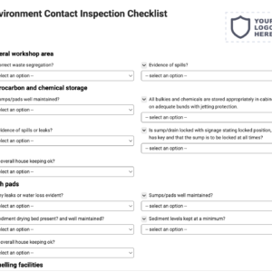 Environment Contact Inspection Checklist