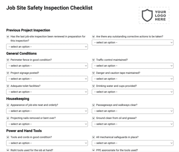 Job Site Safety Inspection Checklist