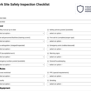 Work Site Safety Inspection Checklist