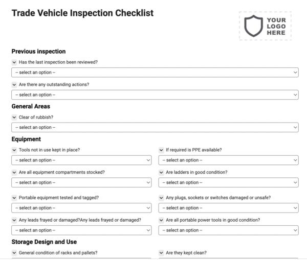 Trade Vehicle Inspection Checklist