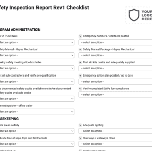 Safety Inspection Report Rev1 Checklist