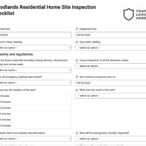 Woodlands Residential Home Site Inspection Checklist