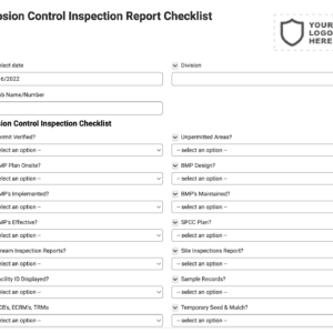 Erosion Control Inspection Report Checklist