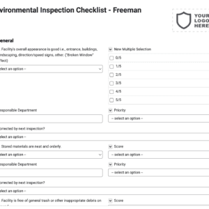Environmental Inspection Checklist - Freeman