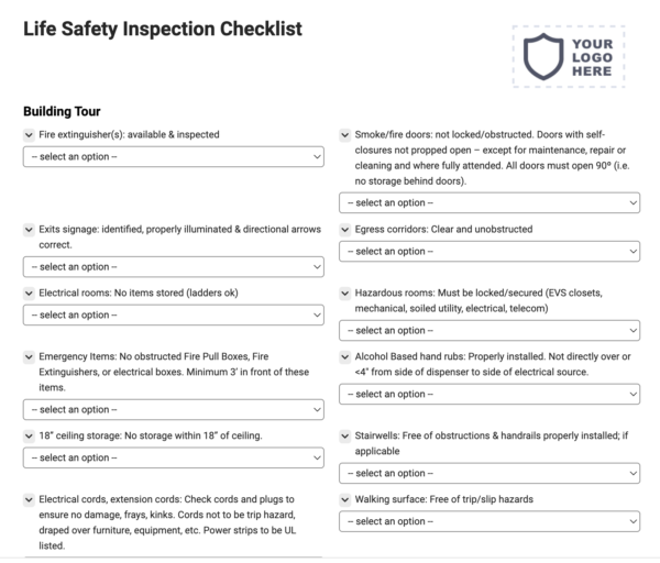 Life Safety Inspection Checklist