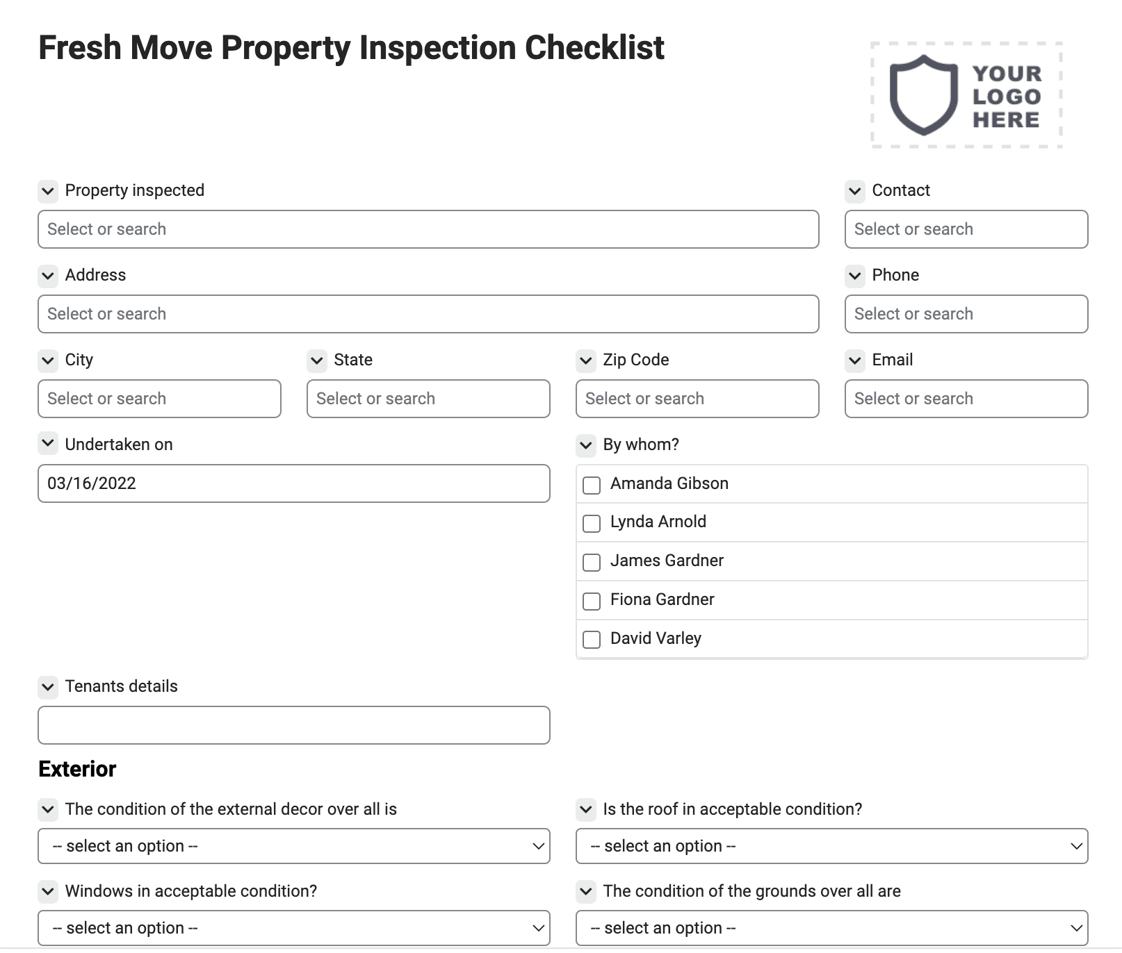 Fresh Move Property Inspection Checklist