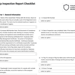 Ship Inspection Report Checklist