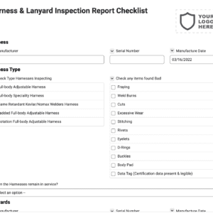 Harness & Lanyard Inspection Report Checklist
