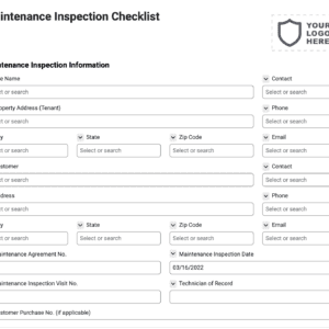 Maintenance Inspection Checklist