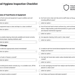 Food Hygiene Inspection Checklist