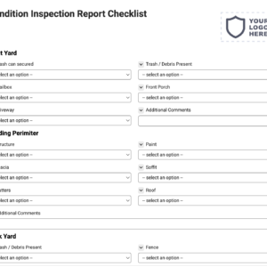 Condition Inspection Report Checklist