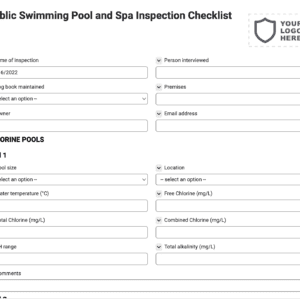Public Swimming Pool and Spa Inspection Checklist