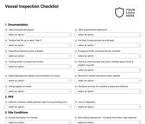 Vessel Inspection Checklist