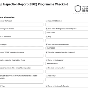 Ship Inspection Report (SIRE) Programme Checklist