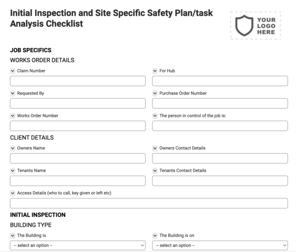 Initial Inspection and Site Specific Safety Plan/task Analysis Checklist