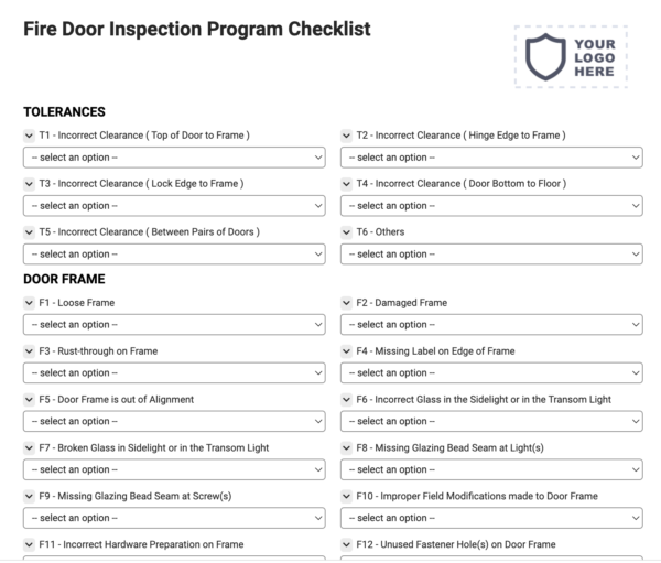 Fire Door Inspection Program Checklist