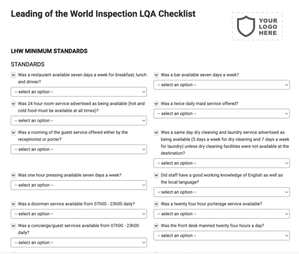 Leading of the World Inspection LQA Checklist