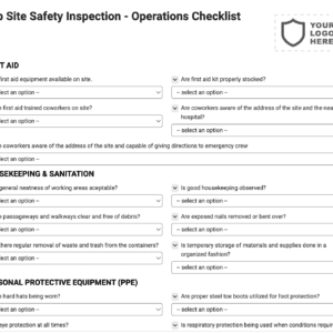 Job Site Safety Inspection - Operations Checklist