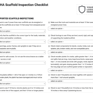 OSHA Scaffold Inspection Checklist