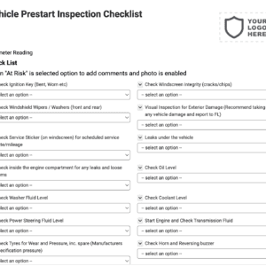 Vehicle Prestart Inspection Checklist