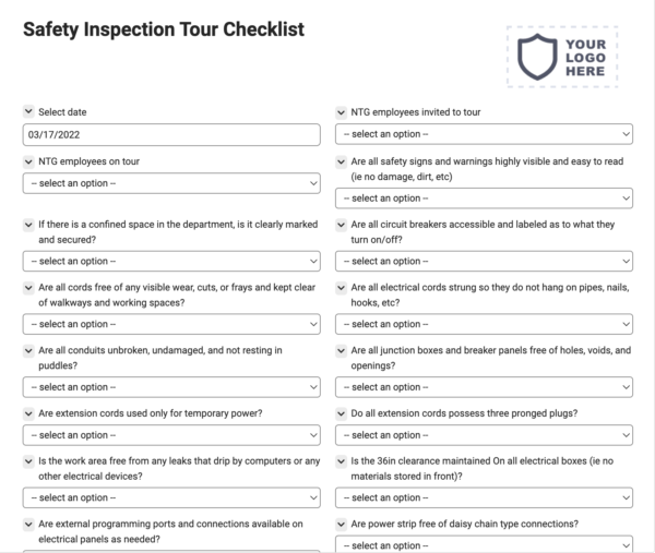 Safety Inspection Tour Checklist