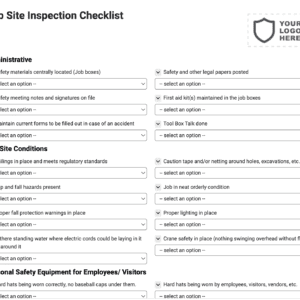 Job Site Inspection Checklist