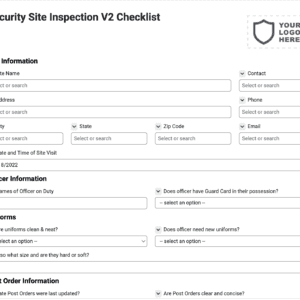 Security Site Inspection V2 Checklist