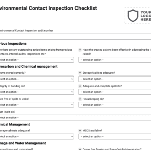 Environmental Contact Inspection Checklist
