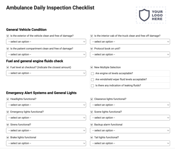 Ambulance Daily Inspection Checklist